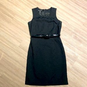 INC Black Textured Geo Print Shift Dress